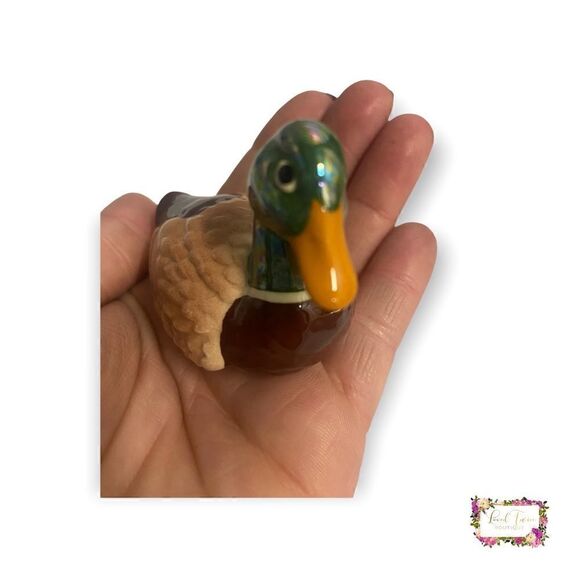 Vintage Miniature Ceramic Porcelain Hand Painted Mallard Duck Figurine - Picture 13 of 14